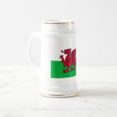 Red Dragon Celtic Flag Wales & Welsh Bierglas (Vorderseite Links)