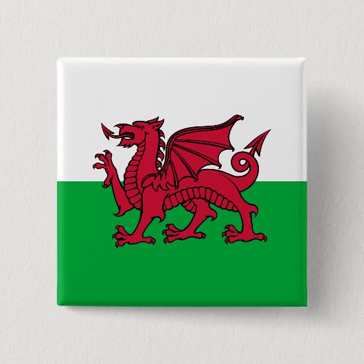 Red Dragon Celtic Flag Wales & Welsh Button (Vorderseite)