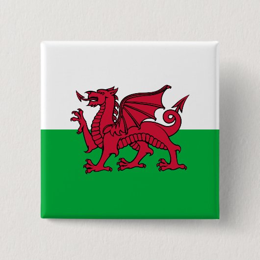 Red Dragon Celtic Flag Wales & Welsh Button (Vorderseite)