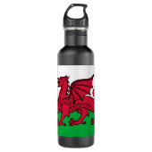 Red Dragon Celtic Flag Wales & Welsh Edelstahlflasche (Vorderseite)