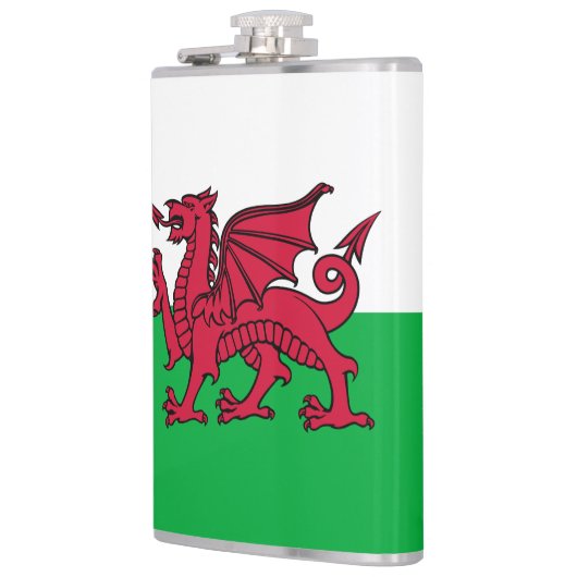 Red Dragon Celtic Flag Wales & Welsh Flachmann (Links)