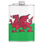 Red Dragon Celtic Flag Wales & Welsh Flachmann (Vorderseite)