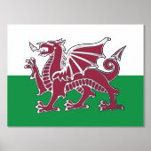 Red Dragon Celtic Flag Wales & Welsh Foliendrucke (Vorderseite)
