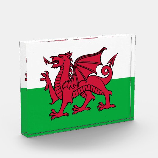 Red Dragon Celtic Flag Wales & Welsh Fotoblock (Links)