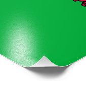 Red Dragon Celtic Flag Wales & Welsh Fotodruck (Ecke)