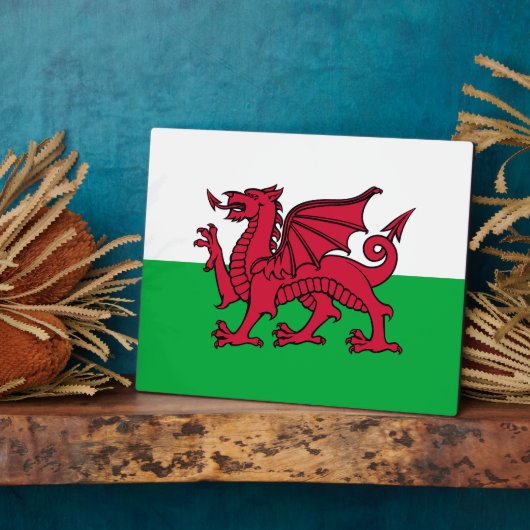 Red Dragon Celtic Flag Wales & Welsh Fotoplatte (Seite)