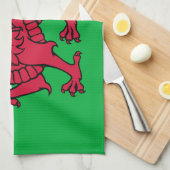 Red Dragon Celtic Flag Wales & Welsh Geschirrtuch (Viertel Falte)