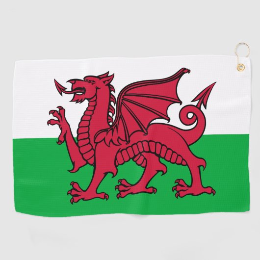 Red Dragon Celtic Flag Wales & Welsh Golfhandtuch (Horizontal)