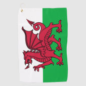 Red Dragon Celtic Flag Wales & Welsh Golfhandtuch (Vorderseite)
