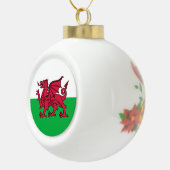 Red Dragon Celtic Flag Wales & Welsh Keramik Kugel-Ornament (Rechts)