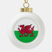 Red Dragon Celtic Flag Wales & Welsh Keramik Kugel-Ornament (Vorderseite)