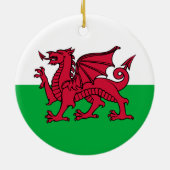 Red Dragon Celtic Flag Wales & Welsh Keramik Ornament (Hinten)