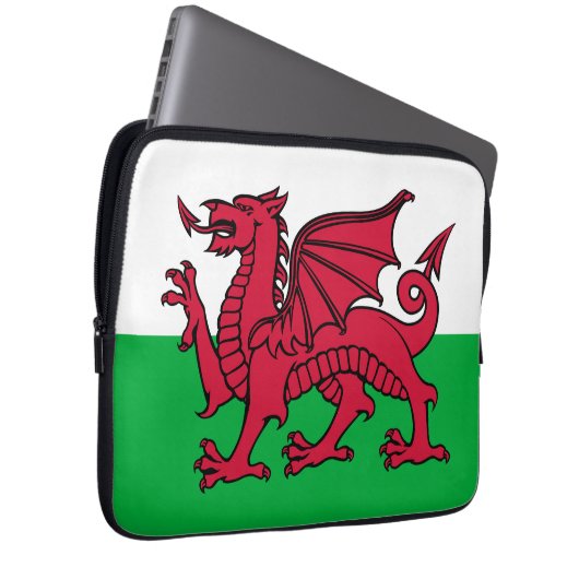 Red Dragon Celtic Flag Wales & Welsh Laptopschutzhülle (Vorne Rechts)