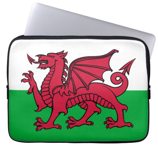 Red Dragon Celtic Flag Wales & Welsh Laptopschutzhülle (Vorderseite)