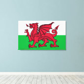 Red Dragon Celtic Flag Wales & Welsh Leinwanddruck (Insitu (Holzboden))