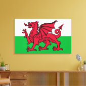 Red Dragon Celtic Flag Wales & Welsh Leinwanddruck (Insitu (Wohnzimmer))