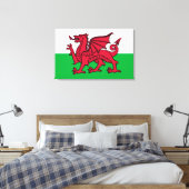 Red Dragon Celtic Flag Wales & Welsh Leinwanddruck (Insitu (Schlafzimmer))