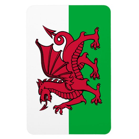 Red Dragon Celtic Flag Wales & Welsh Magnet (Vertikal)