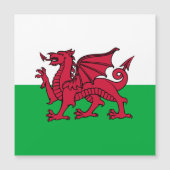 Red Dragon Celtic Flag Wales & Welsh Magnetkarte (Vorderseite)
