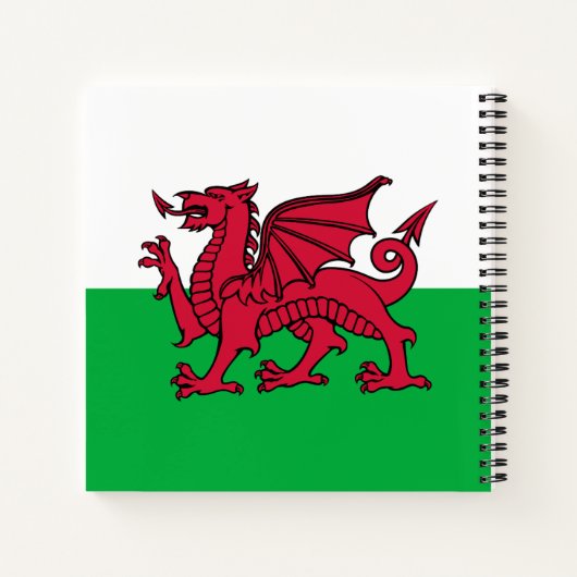 Red Dragon Celtic Flag Wales & Welsh Notizblock (Rückseite)
