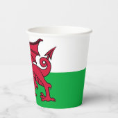 Red Dragon Celtic Flag Wales & Welsh Pappbecher (Rückseite)