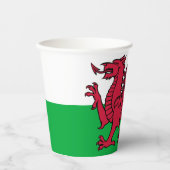 Red Dragon Celtic Flag Wales & Welsh Pappbecher (Vorderseite)
