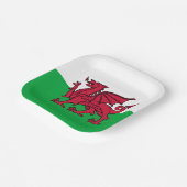 Red Dragon Celtic Flag Wales & Welsh Pappteller (Gewinkelt)