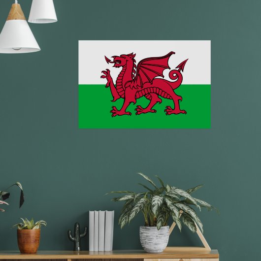 Red Dragon Celtic Flag Wales & Welsh Poster (Wohnzimmer 1)
