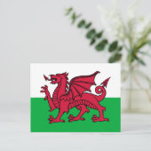 Red Dragon Celtic Flag Wales & Welsh Postkarte (Stehend Vorderseite)