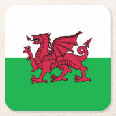 Red Dragon Celtic Flag Wales & Welsh Rechteckiger Pappuntersetzer (Vorderseite)