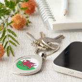 Red Dragon Celtic Flag Wales & Welsh Schlüsselanhänger (Seite)