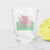 Red Dragon Celtic Flag Wales & Welsh Schnapsglas (Rückseite)
