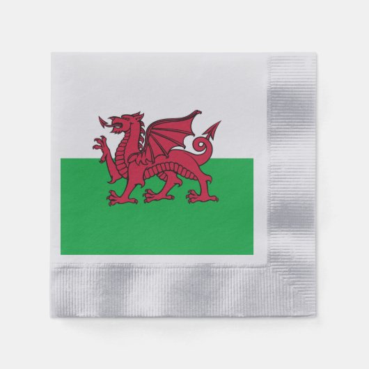 Red Dragon Celtic Flag Wales & Welsh Serviette (Vorderseite)