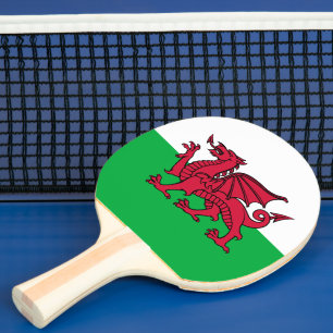 Red Dragon Celtic Flag Wales & Welsh Tischtennis Schläger