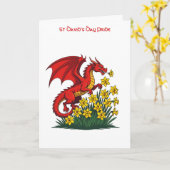 Red Dragon Charging Through Daffodils Karte (Gelbe Blume)
