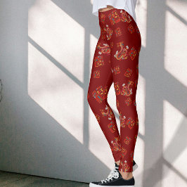 Red Dragon Chinesisch Neues Jahr Glückliches Symbo Leggings