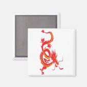 Red Dragon Chinesisch Neues Jahr Magnet (Vorderseite/Rückseite)