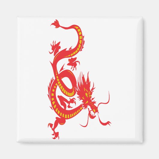 Red Dragon Chinesisch Neues Jahr Magnet (Vorne)