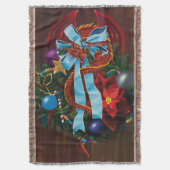 Red Dragon Christmas Wreath Decke (Vorderseite Vertikal)