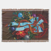 Red Dragon Christmas Wreath Decke (Vorderseite)