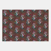 Red Dragon Christmas Wreath Geschenkpapier Set (Vorderseite)