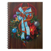 Red Dragon Christmas Wreath Notizblock (Vorderseite)