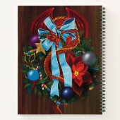 Red Dragon Christmas Wreath Notizbuch (Rückseite)