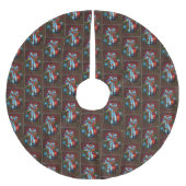 Red Dragon Christmas Wreath Polyester Weihnachtsbaumdecke (Vorderseite)