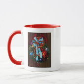 Red Dragon Christmas Wreath Tasse (Links)