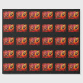 Red Dragon Claw Geschenkpapier (Flach)