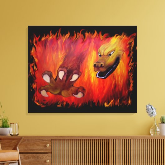 Red Dragon claw Leinwanddruck (Insitu (Wohnzimmer))