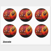 Red Dragon Claw Runder Aufkleber (Blatt)