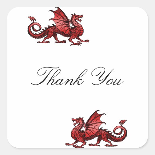 Red Dragon Danke Stickers (Vorderseite)