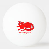 Red Dragon Design Tischtennisball (Vorderseite)